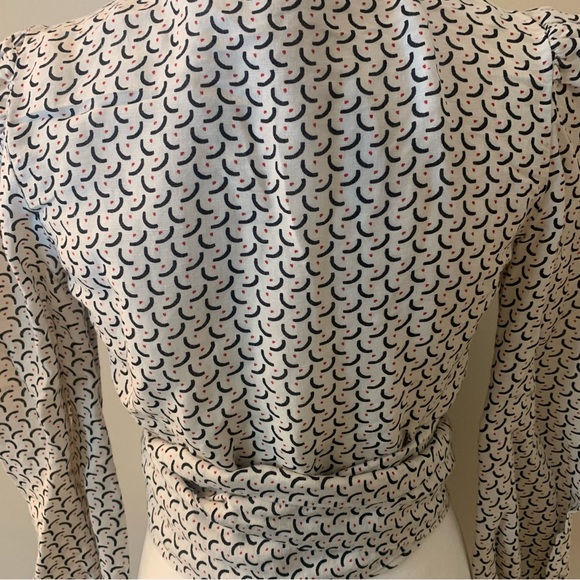 Billabong x Sincerely Jules Printed 100% Linen Long Sleeve Wrap Top Blouse - Picture 7 of 14